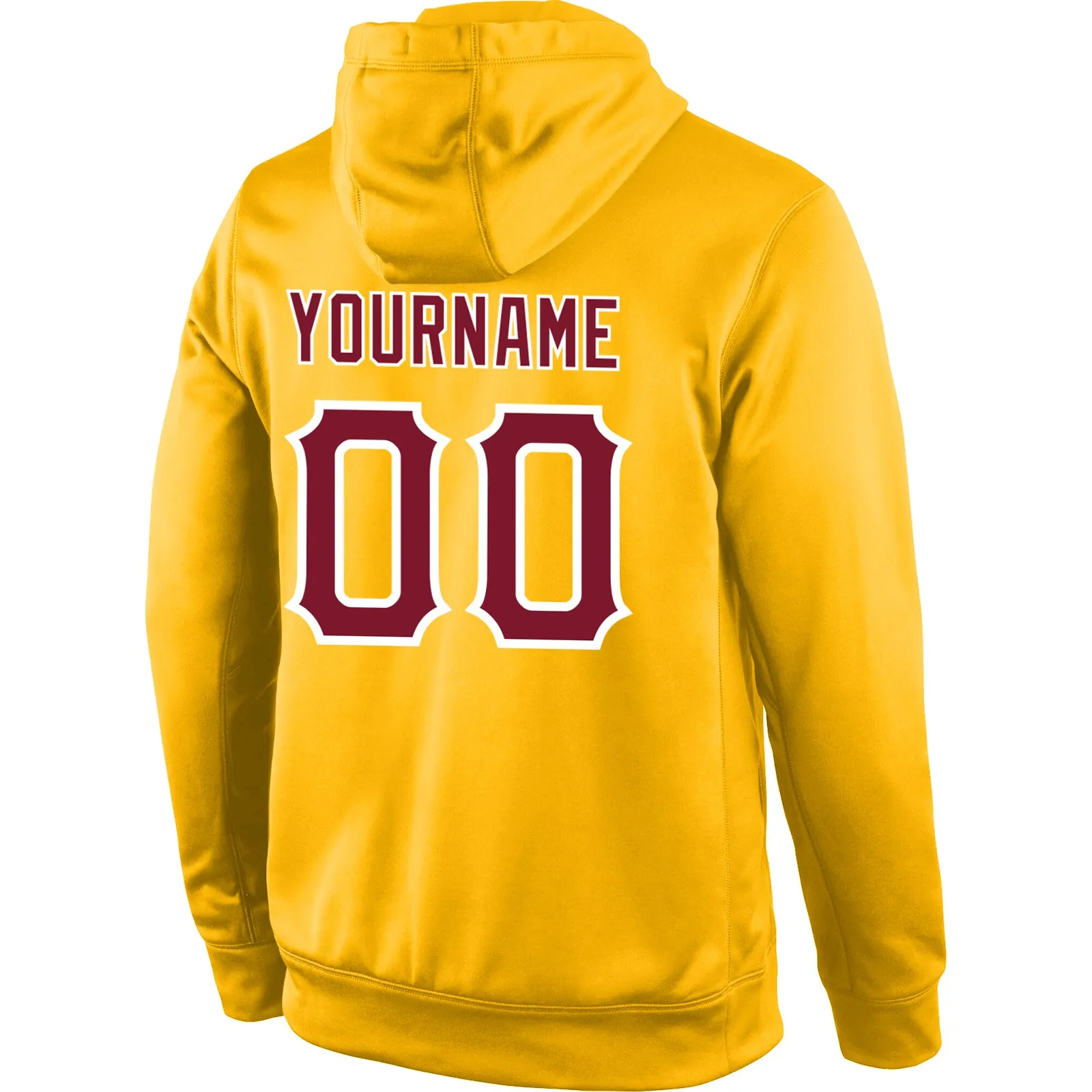 Custom Stitched Gold Crimson-White Sports Pullover Sweatshirt Hoodie