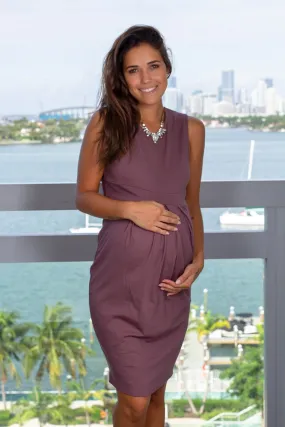 Dark Lavender Sleeveless Short Dress