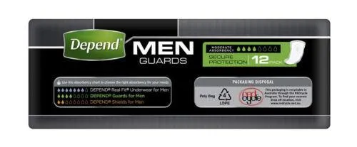 Depend Guards For Men One Size Fits All 12 pack