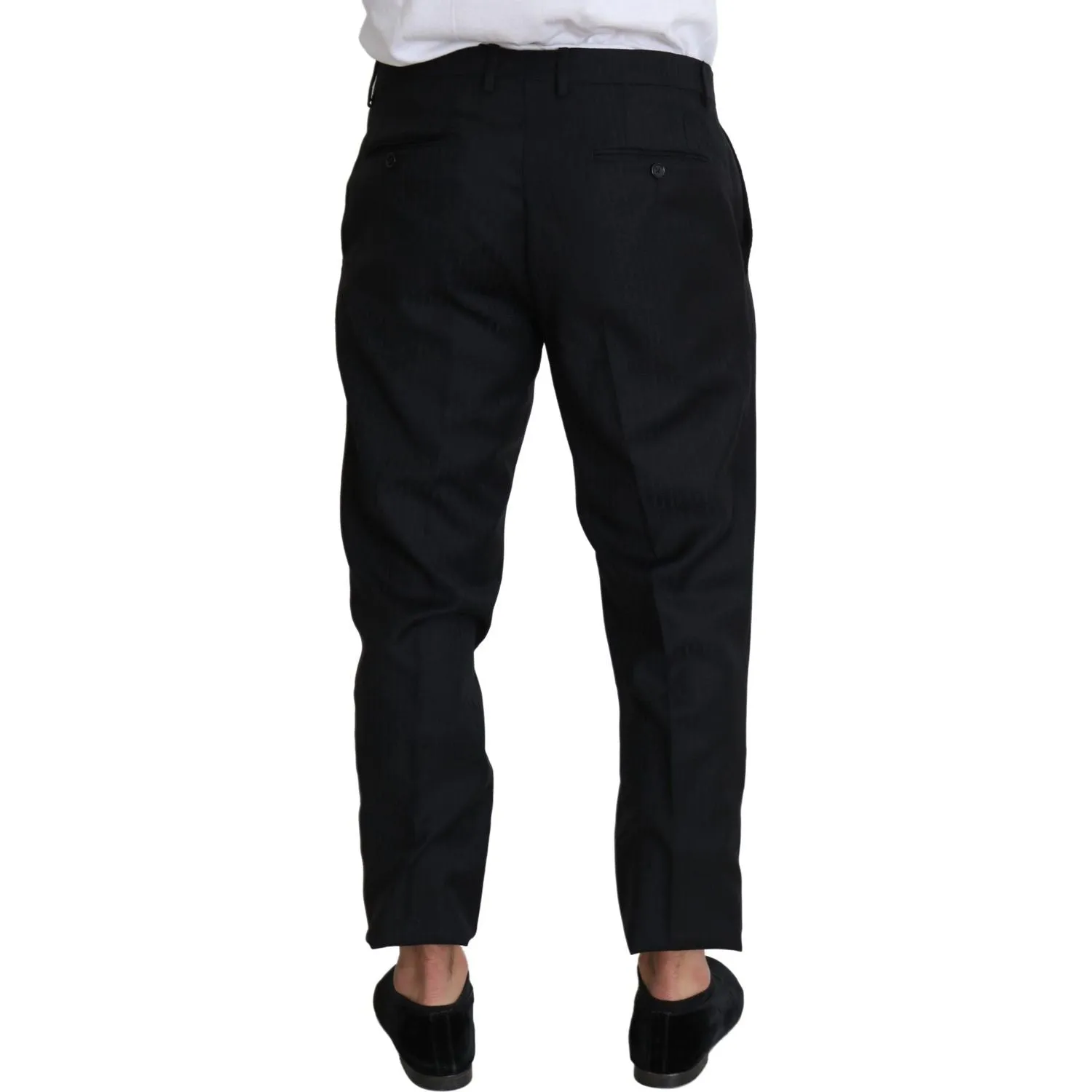 Dolce & Gabbana Elegant Black Virgin Wool Cropped Pants