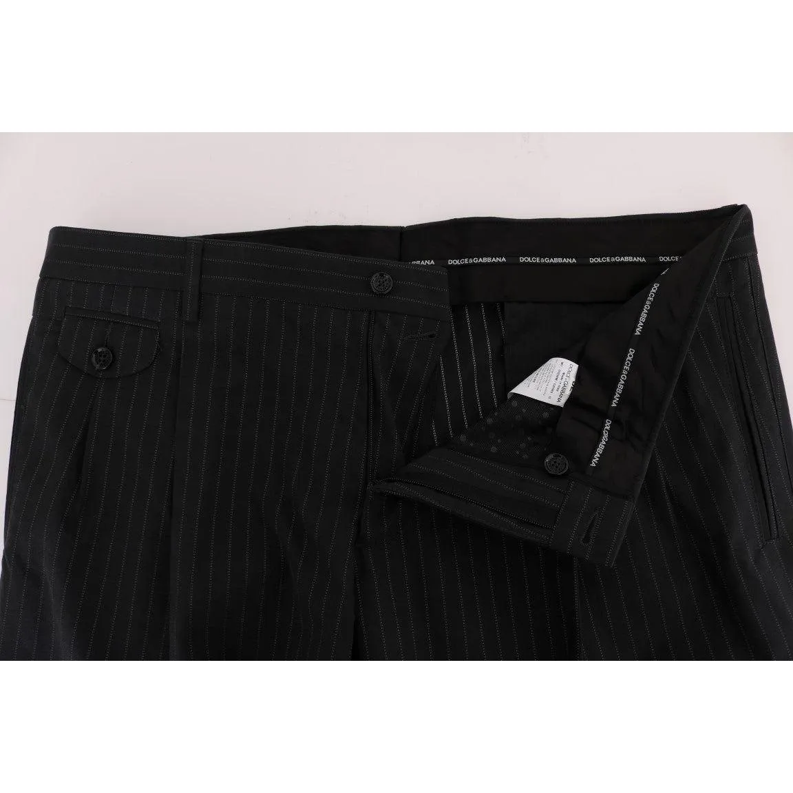 Dolce & Gabbana Elegant Striped Straight Fit Dress Trousers