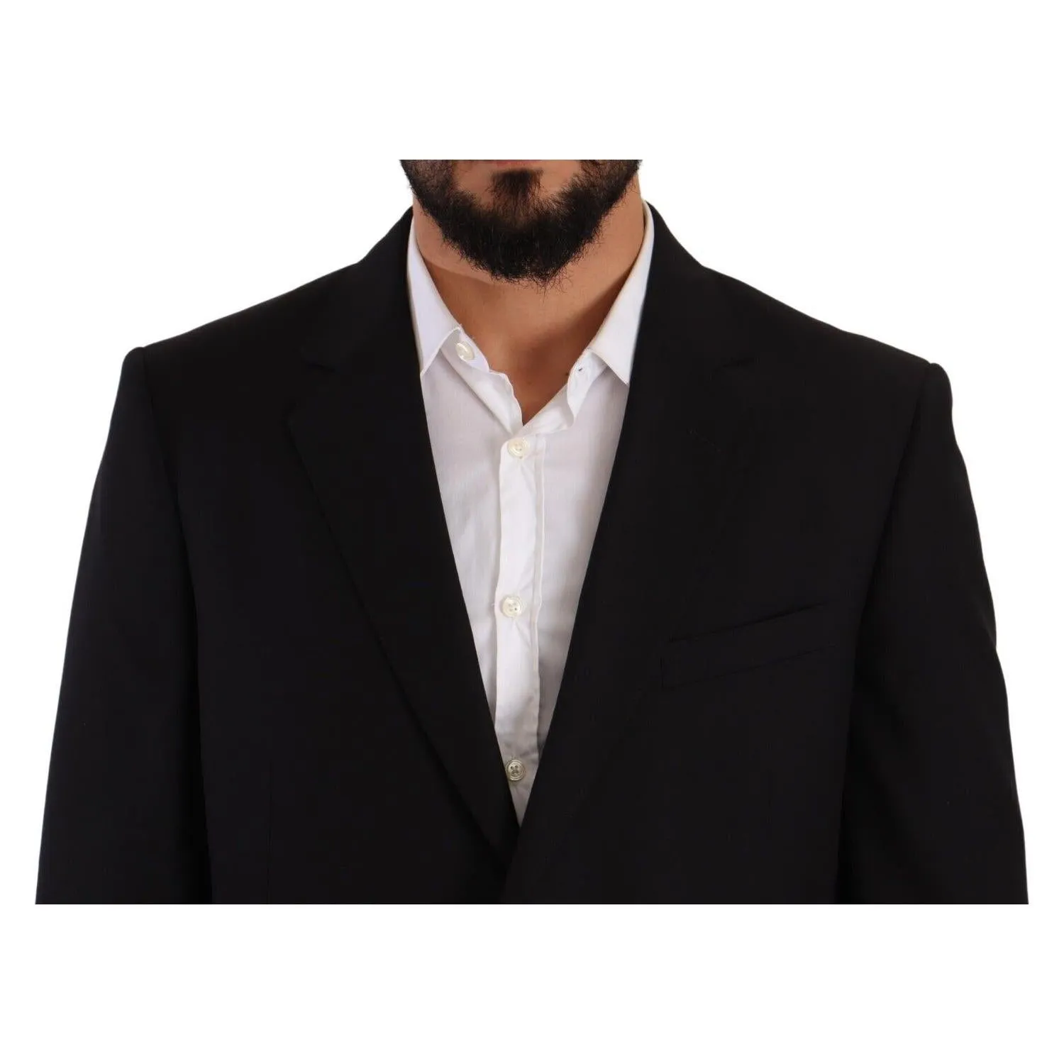 Domenico Tagliente Elegant Two-Piece Black Suit Ensemble