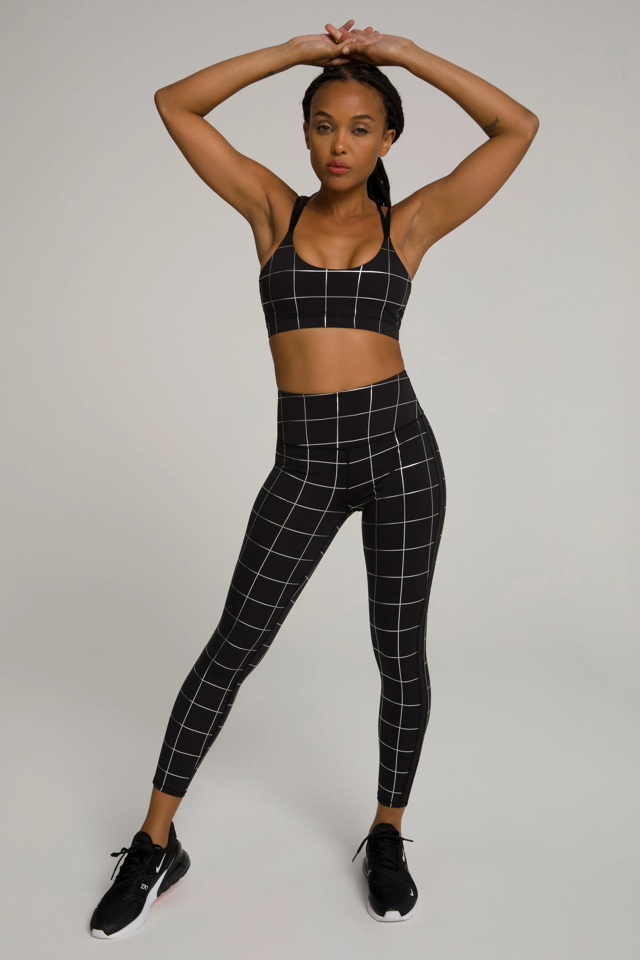 DOUBLE STRAP FOIL BRA | GRAPHIC PLAID002