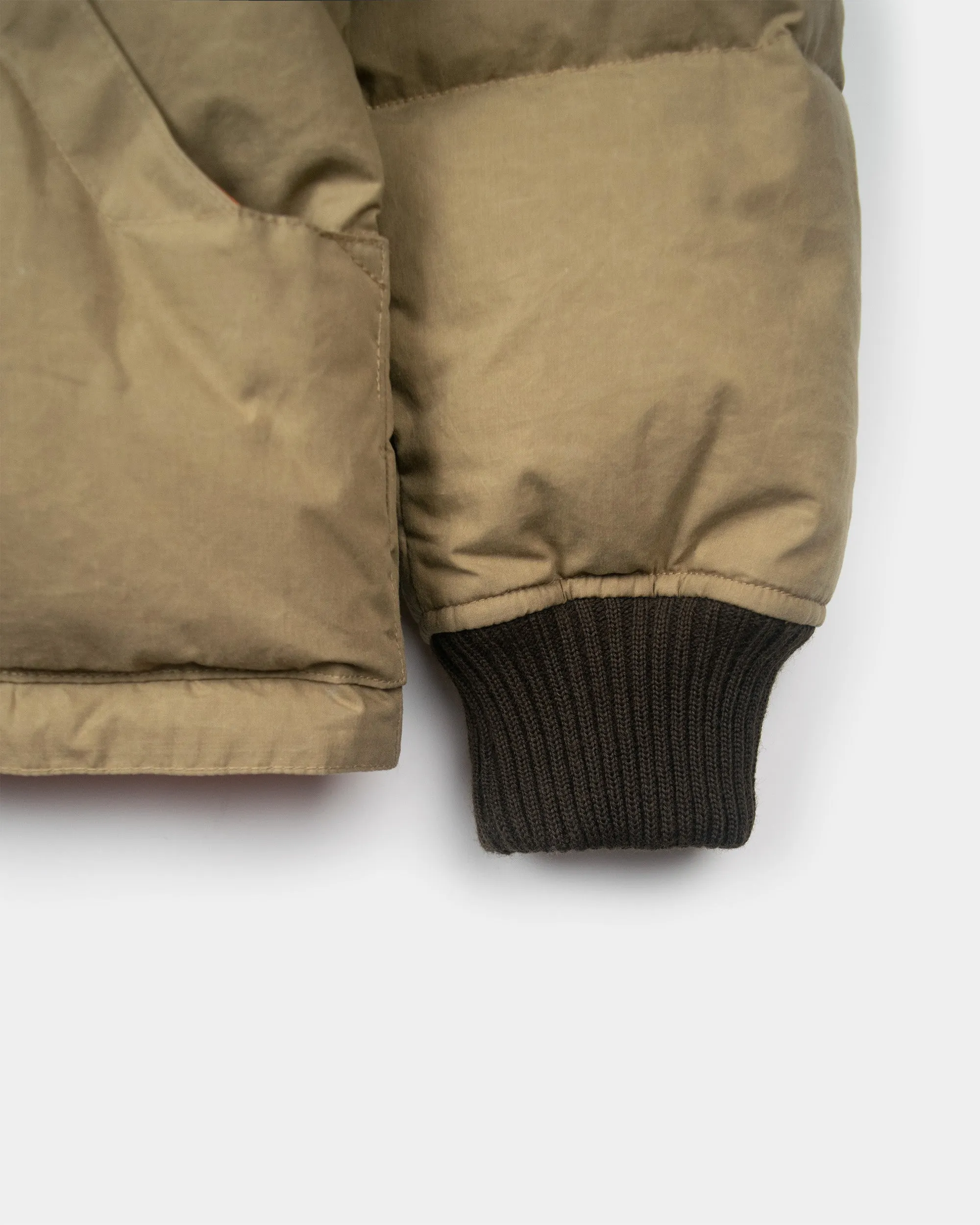 Down Sweater - Dry Wax Cotton - Golden Khaki & Rust