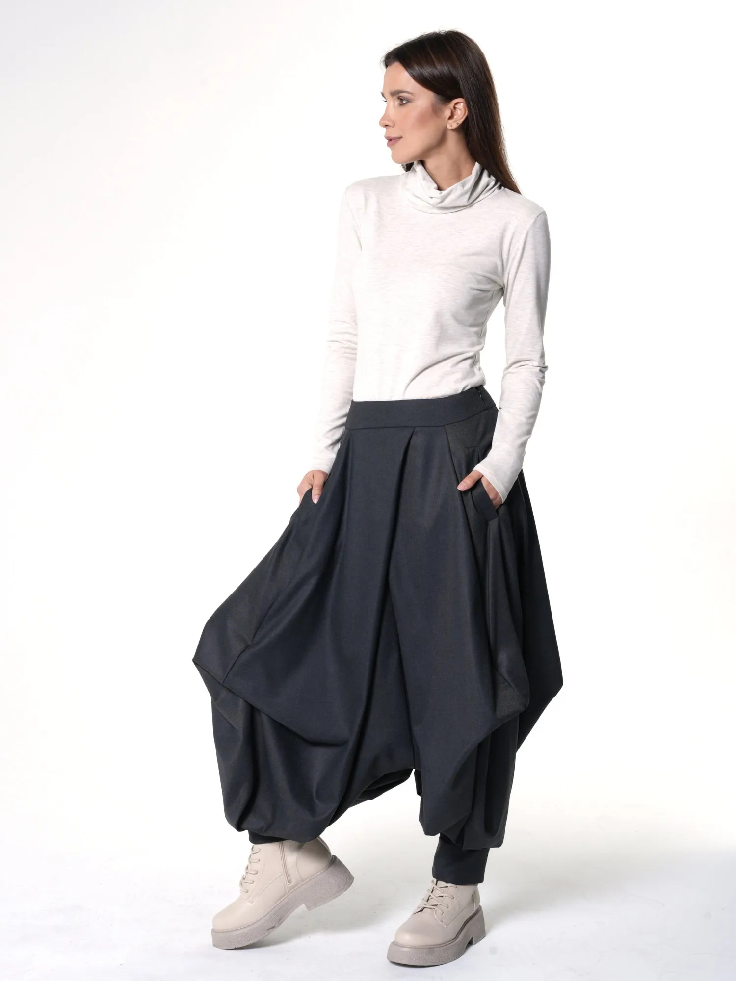 Draped Harem Pants