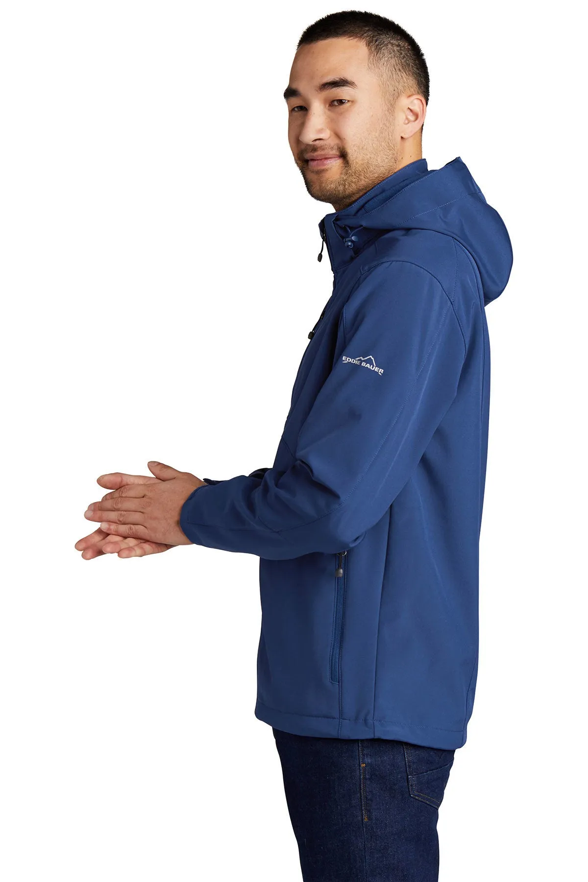 Eddie Bauer Hooded Soft Shell Custom Parkas, Admiral Blue