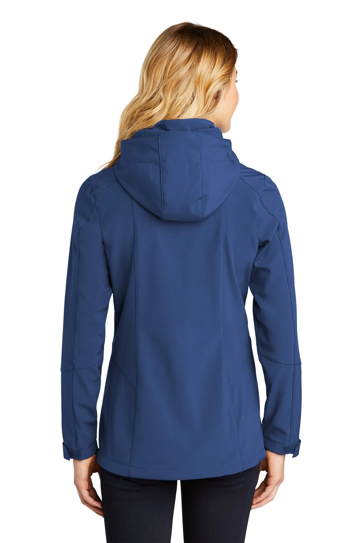 Eddie Bauer Ladies Hooded Soft Shell Custom Parkas, Admiral Blue