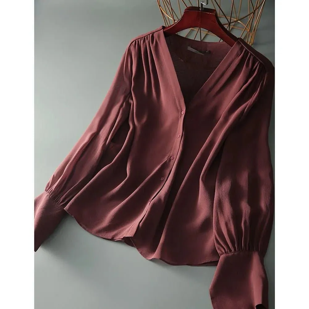 Elegant Sheer Chiffon Blouses - Breathable & Stylish for Spring/Summer