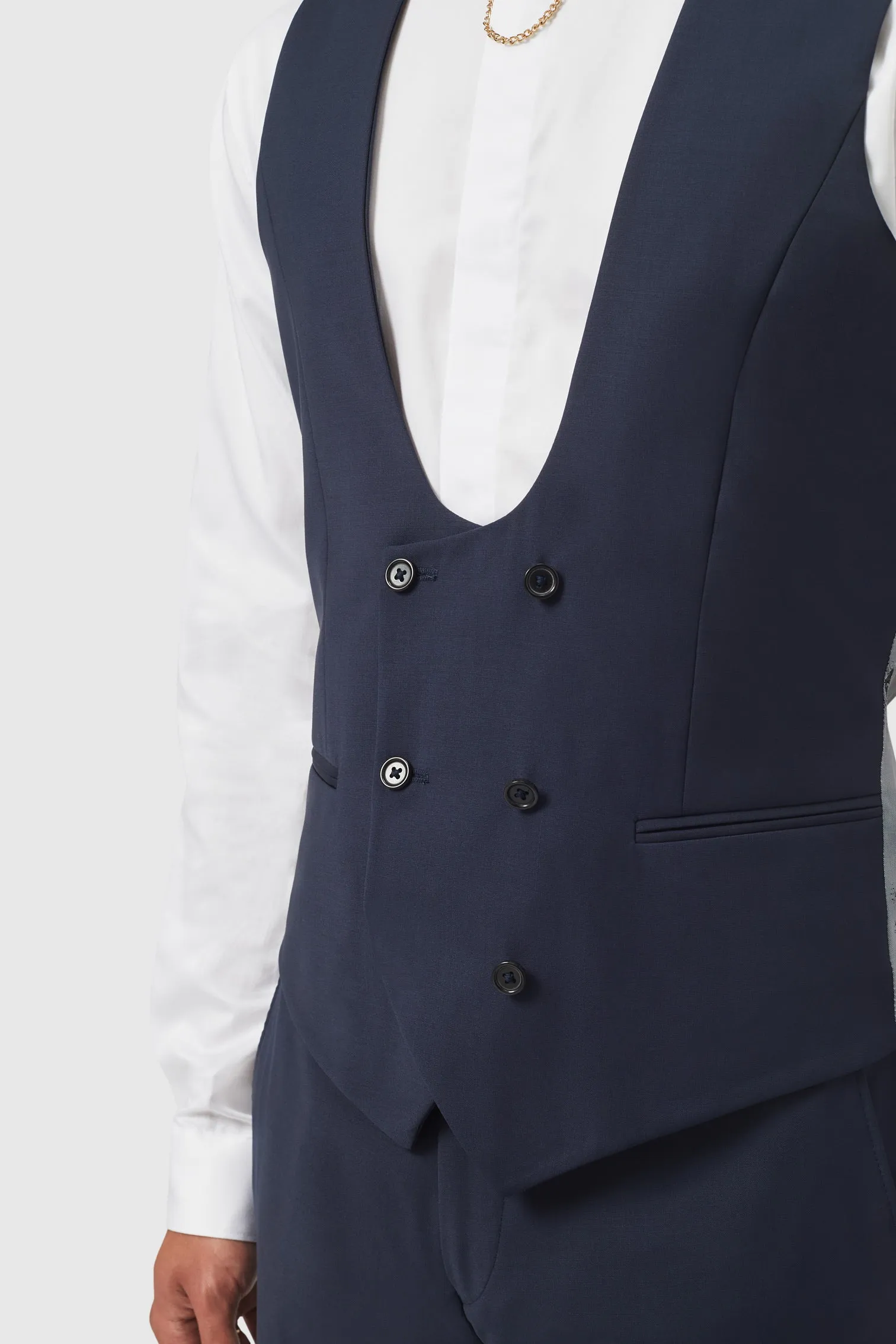 Ellroy Skinny Fit New Navy Waistcoat