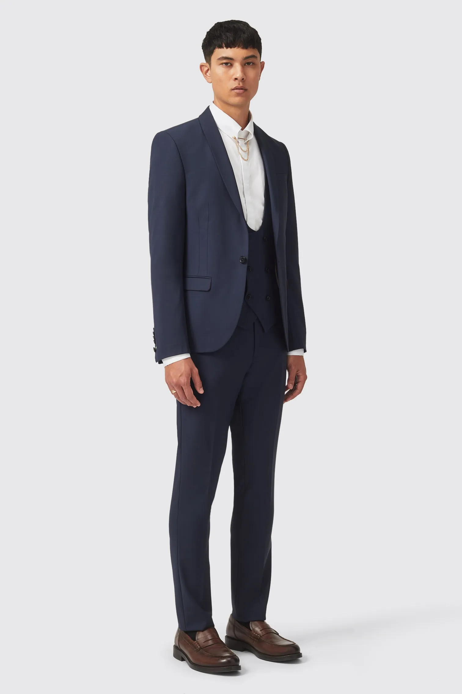 Ellroy Skinny Fit New Navy Waistcoat