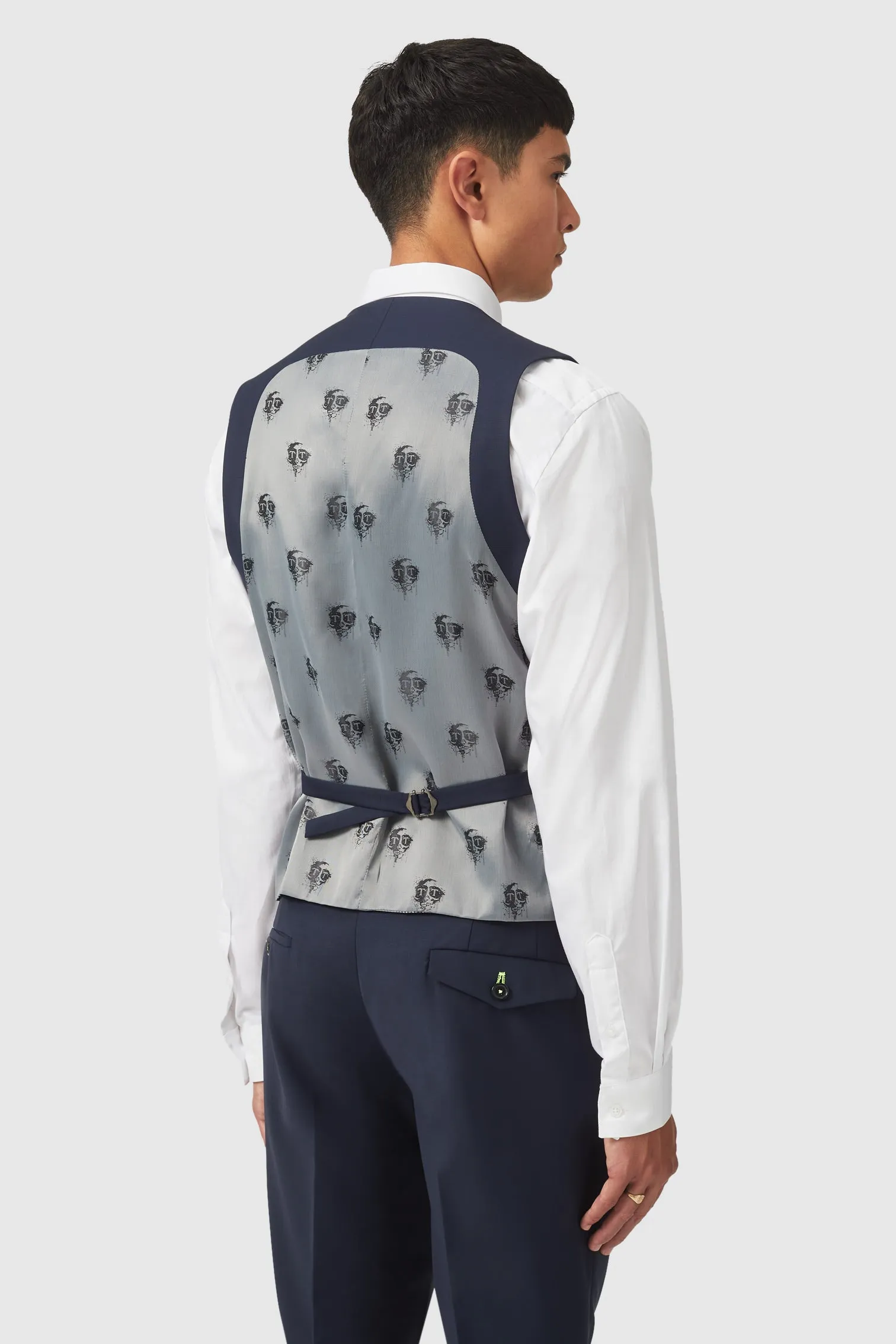 Ellroy Skinny Fit New Navy Waistcoat