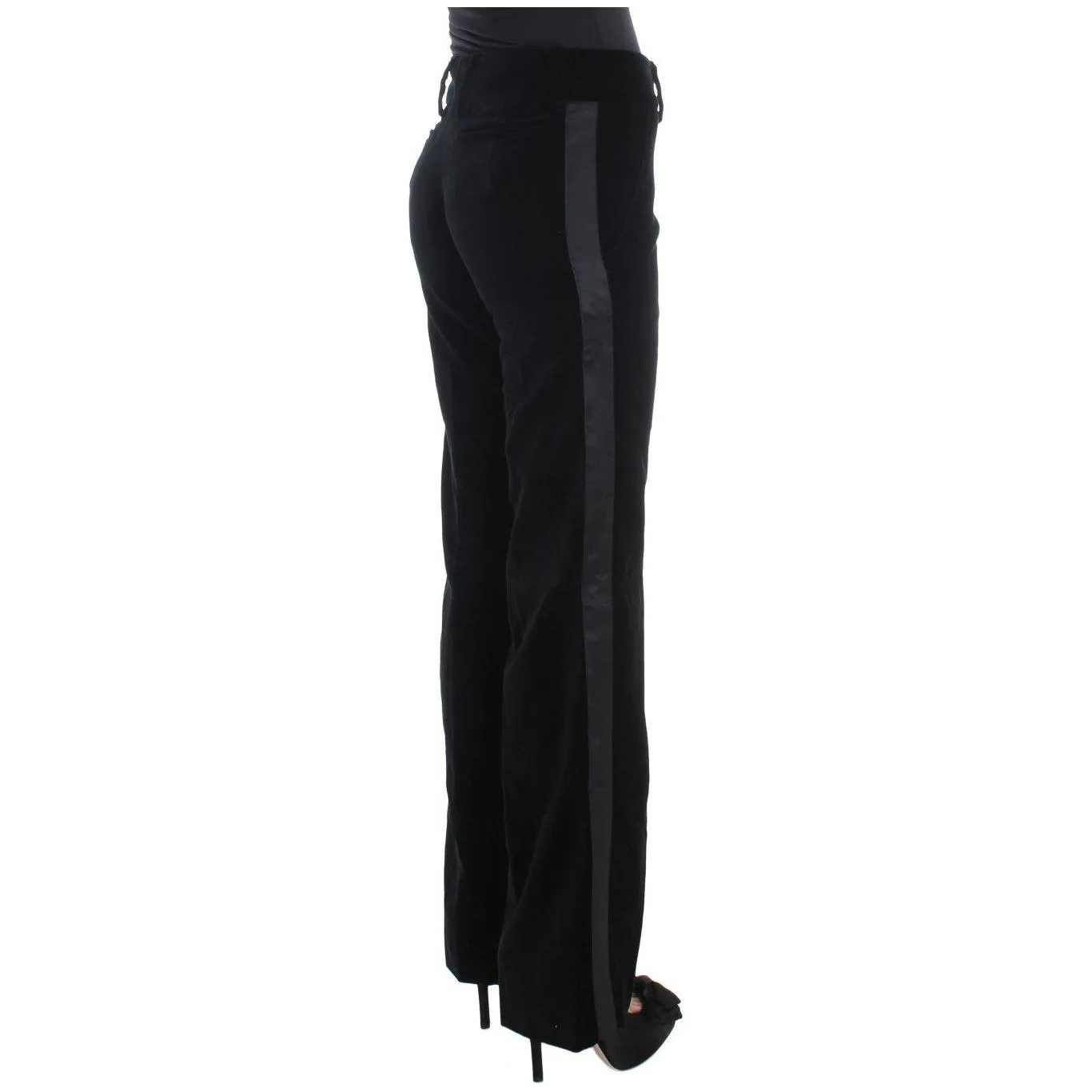 Ermanno Scervino Elegant Black Wide Leg Silk Blend Pants