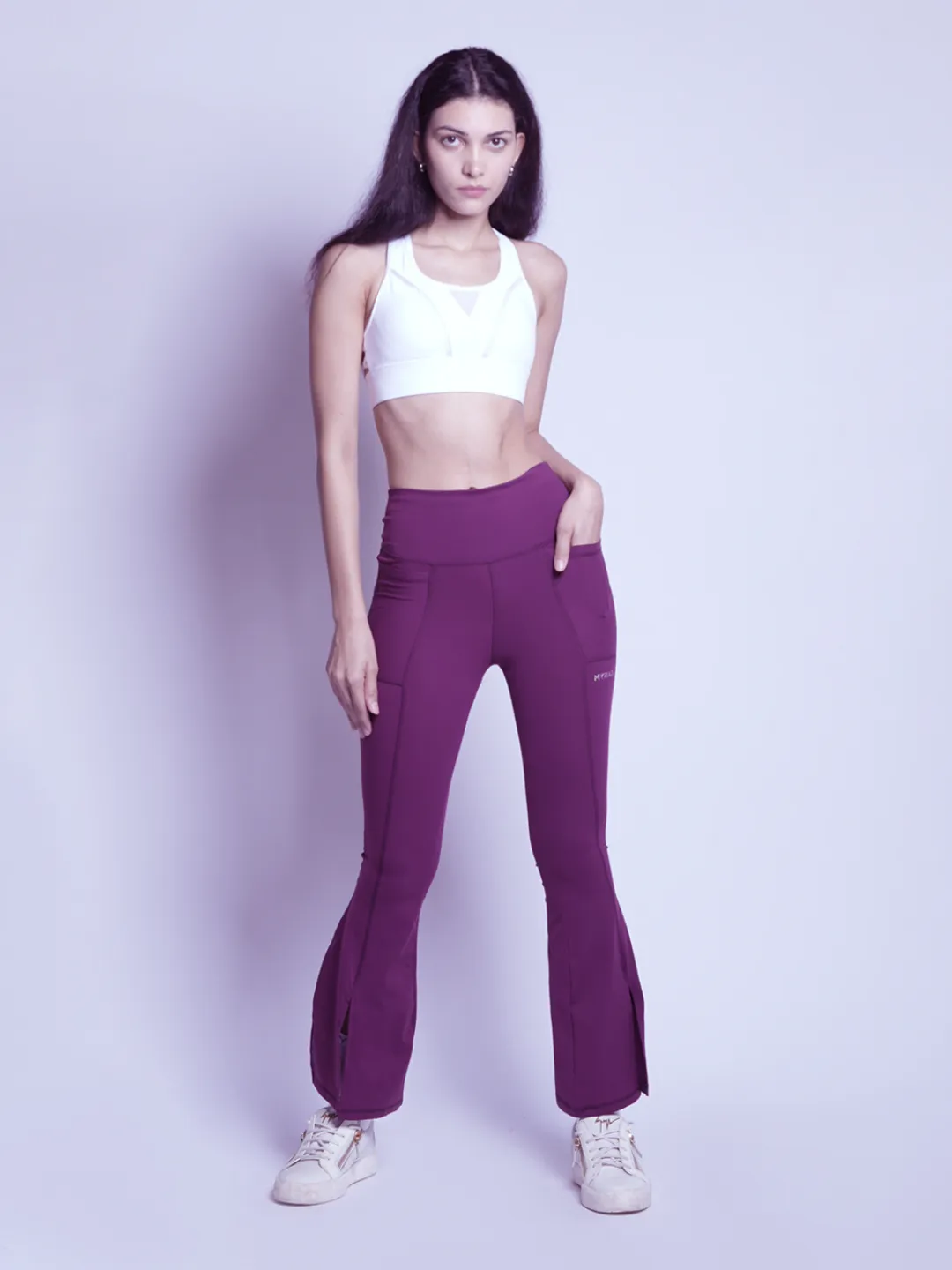 Essential Bootcut Pants In Plum