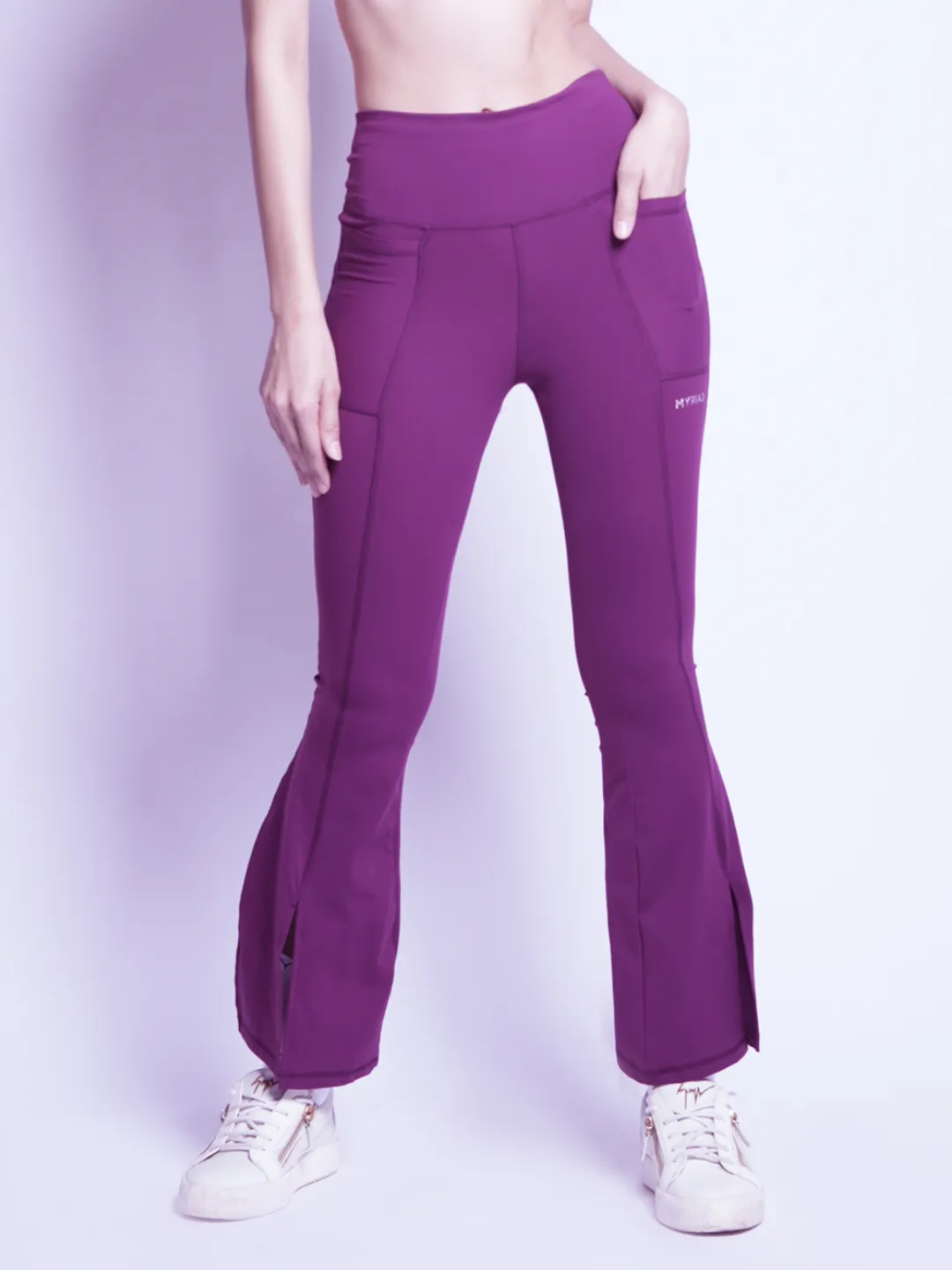 Essential Bootcut Pants In Plum