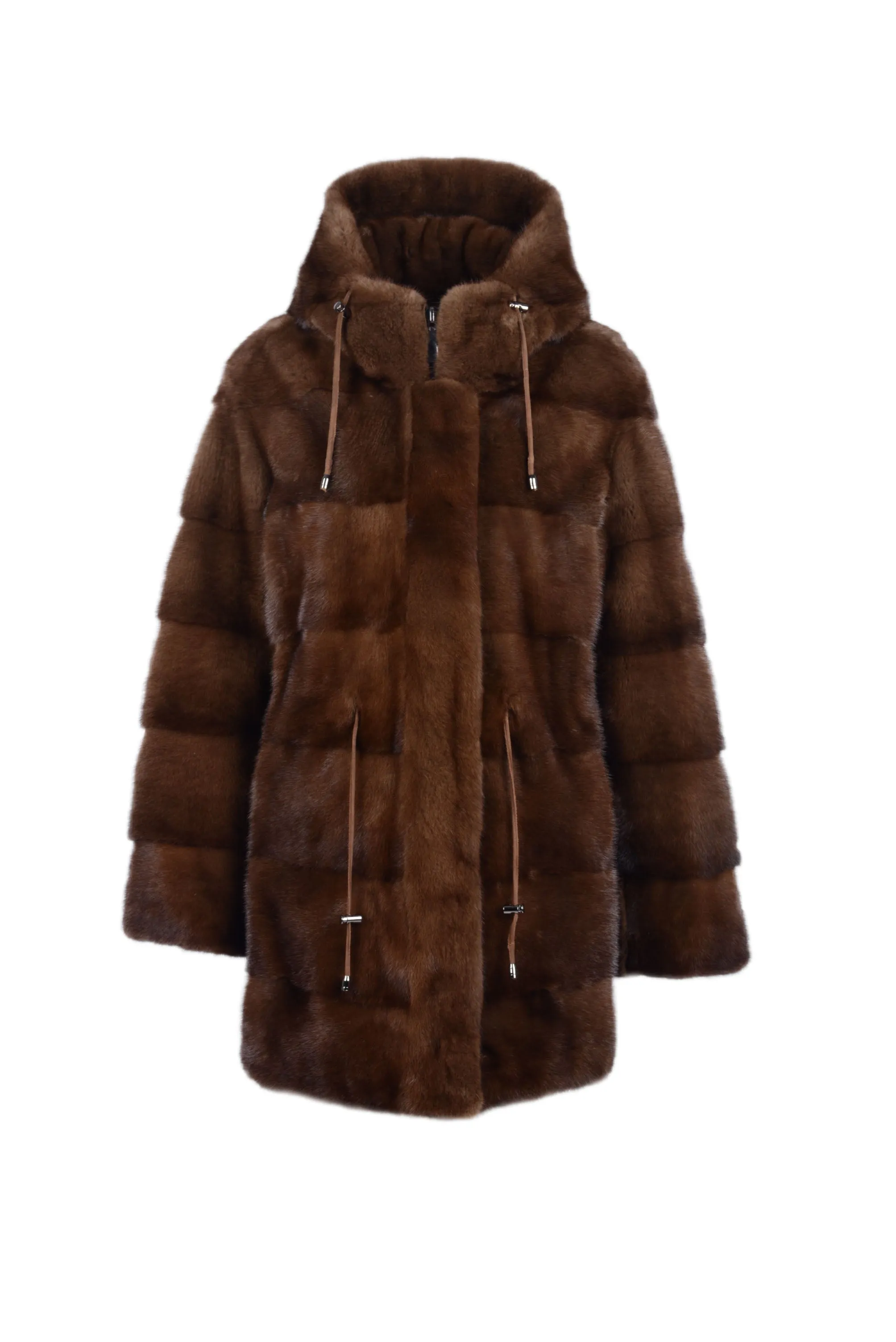 Exclusive hooded mink parka jacket