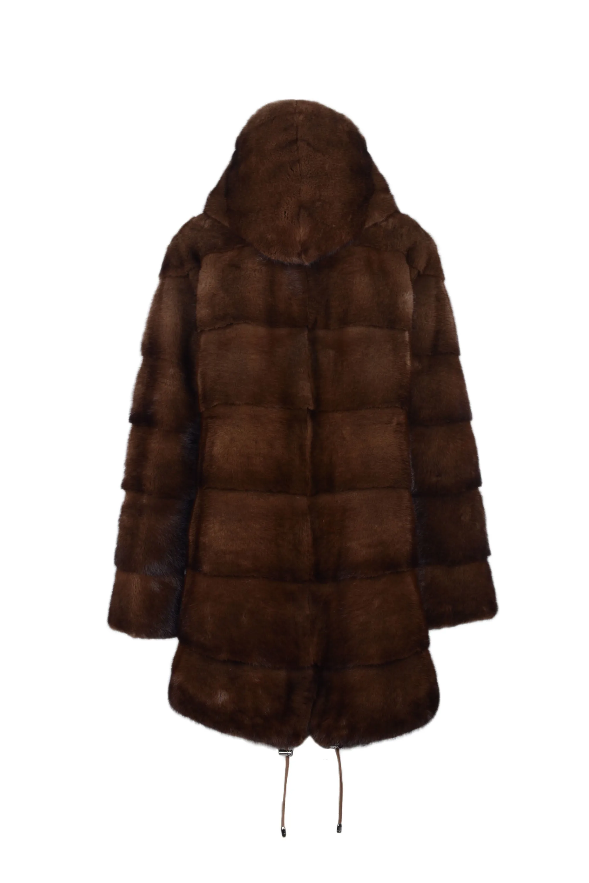 Exclusive hooded mink parka jacket