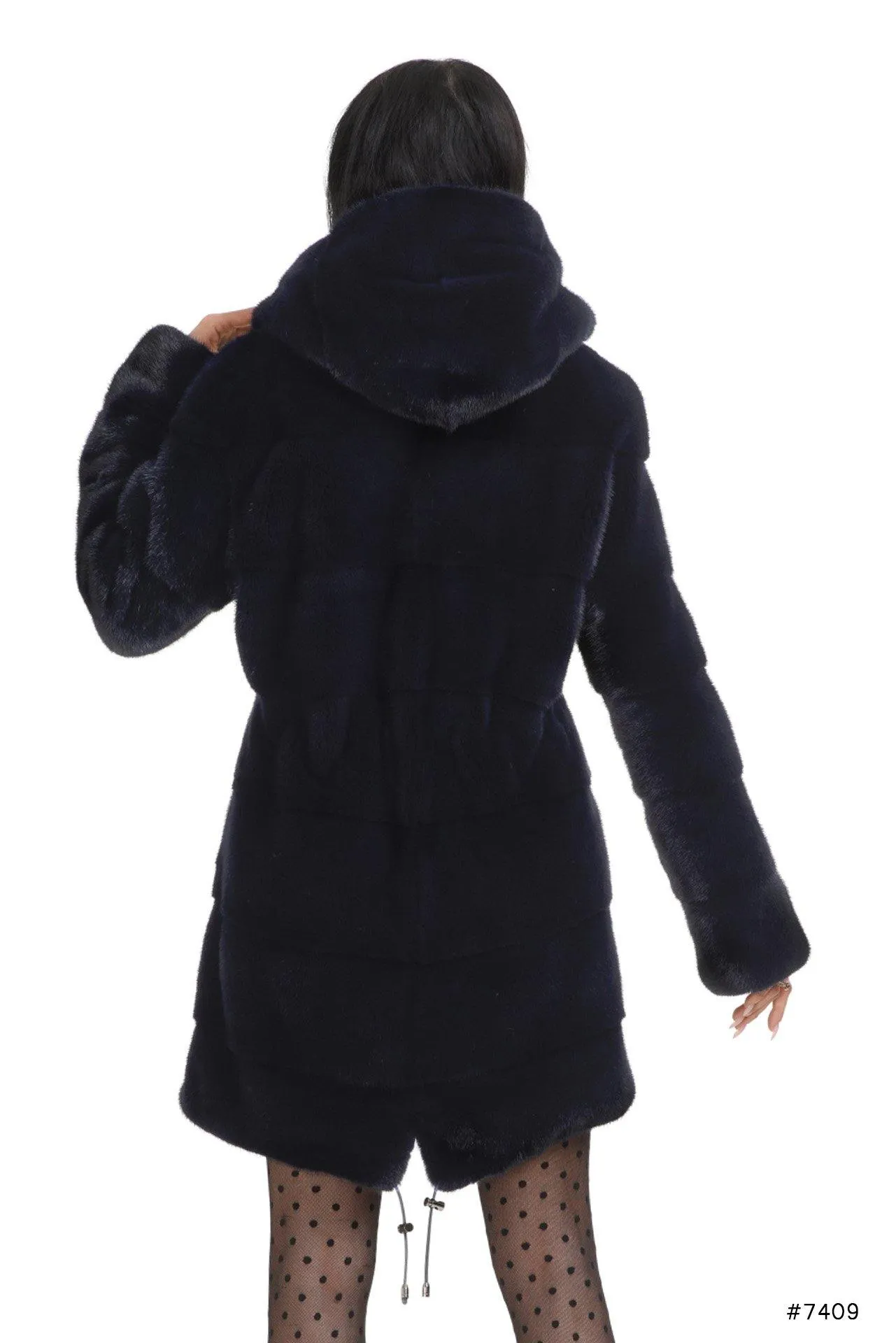 Exclusive hooded mink parka jacket