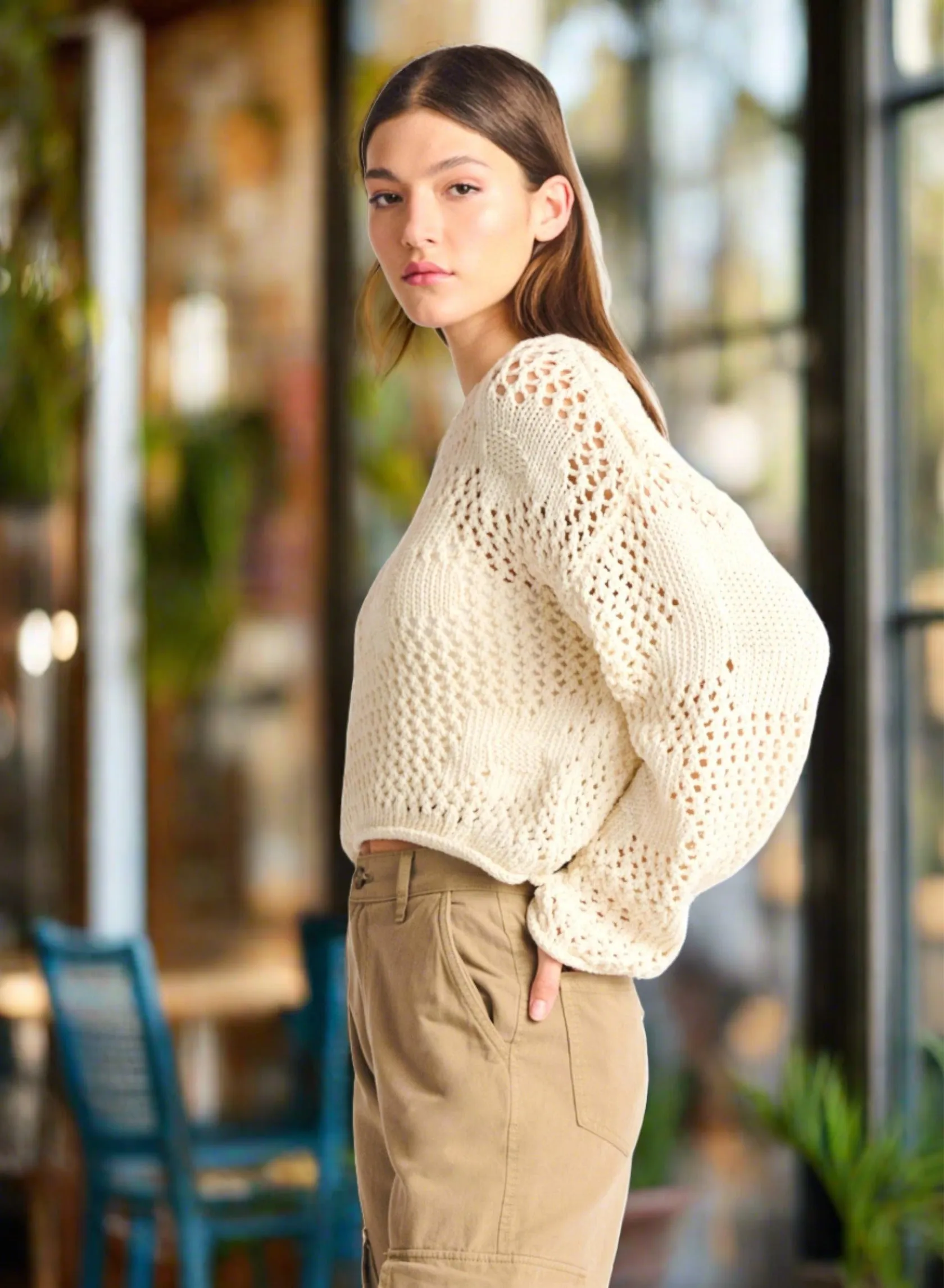 Floral Crotchet Sweater