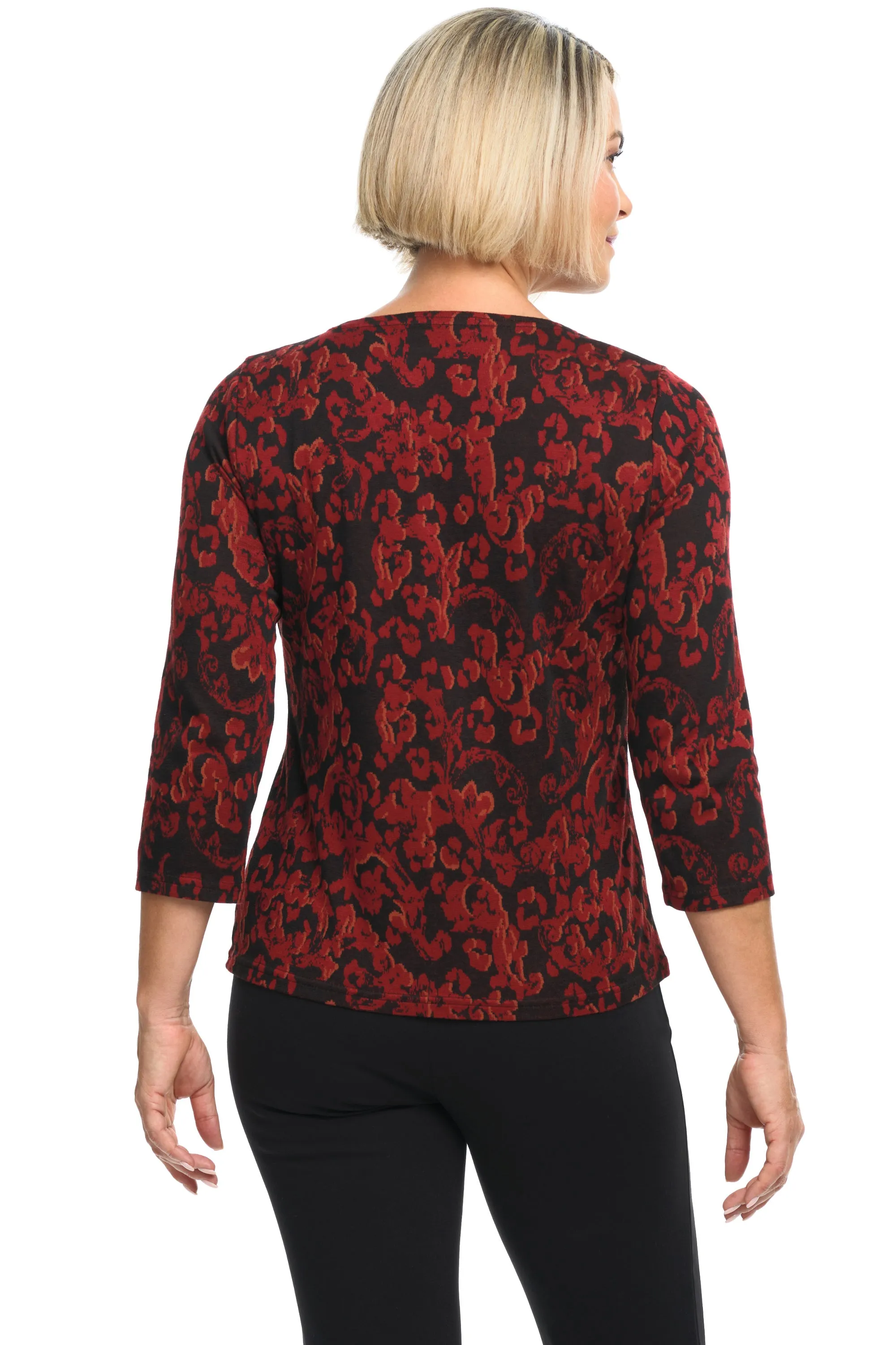 Floral Jacquard Boatneck