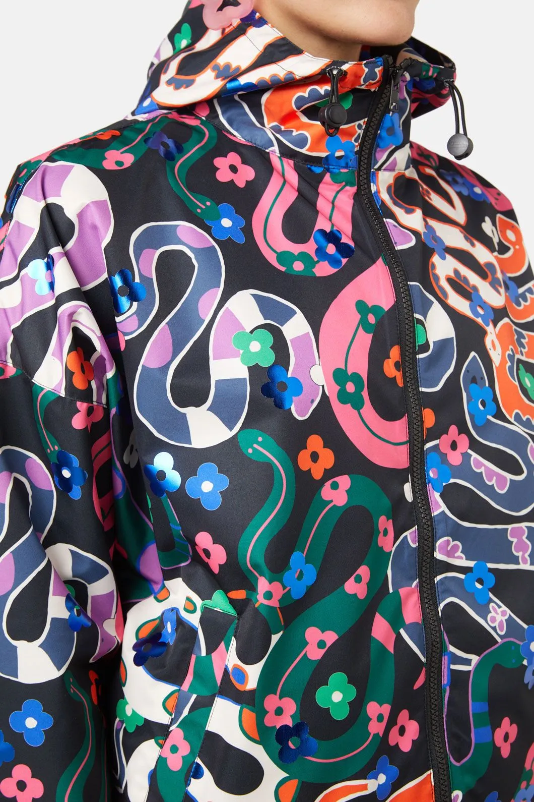 Flower Snake Crop Raincoat