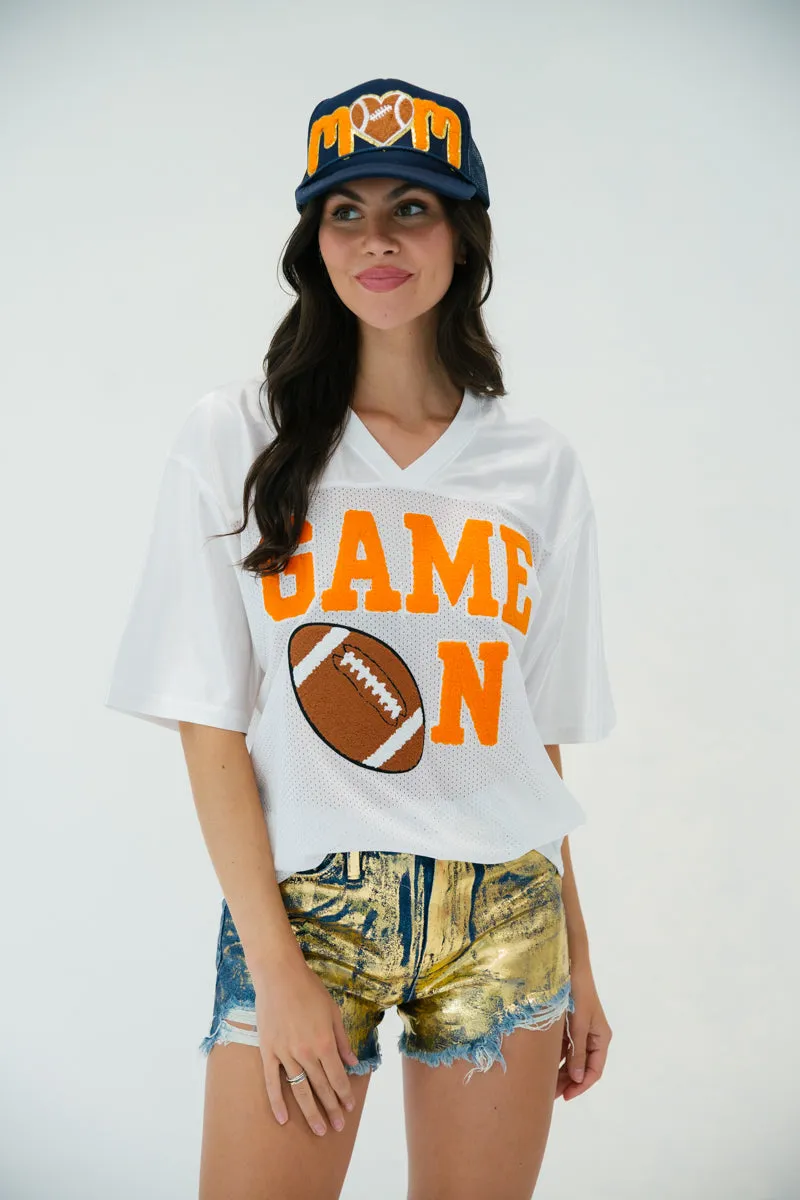 GAME ON JERSEY WITH ORANGE VARSITY