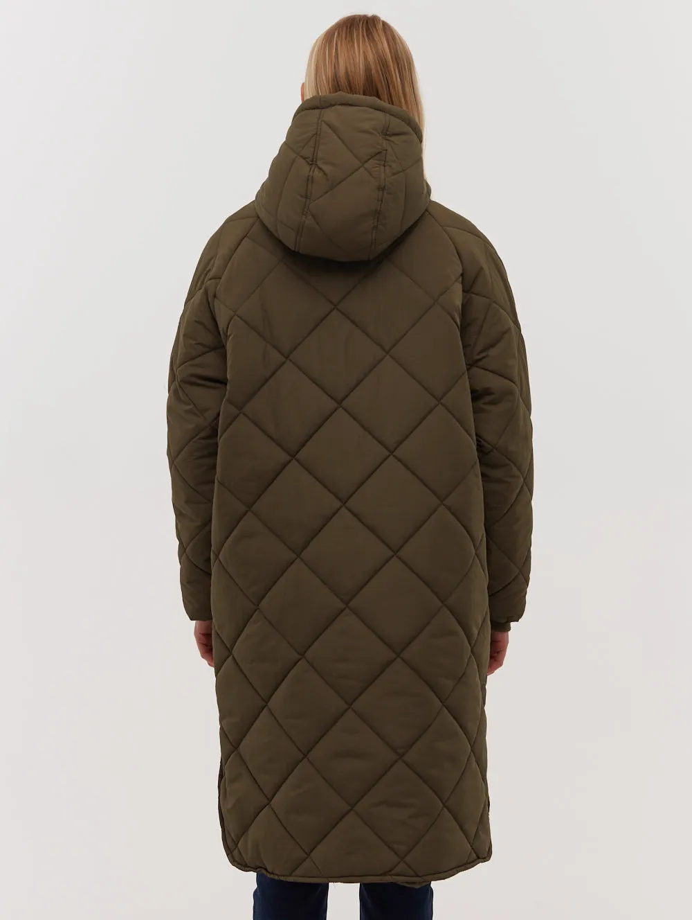 Genie Diamond Quilted Midi Parka