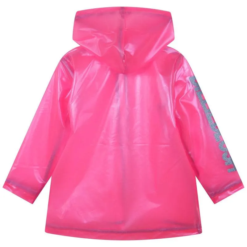 Girls Pink Transparent Rain Coat