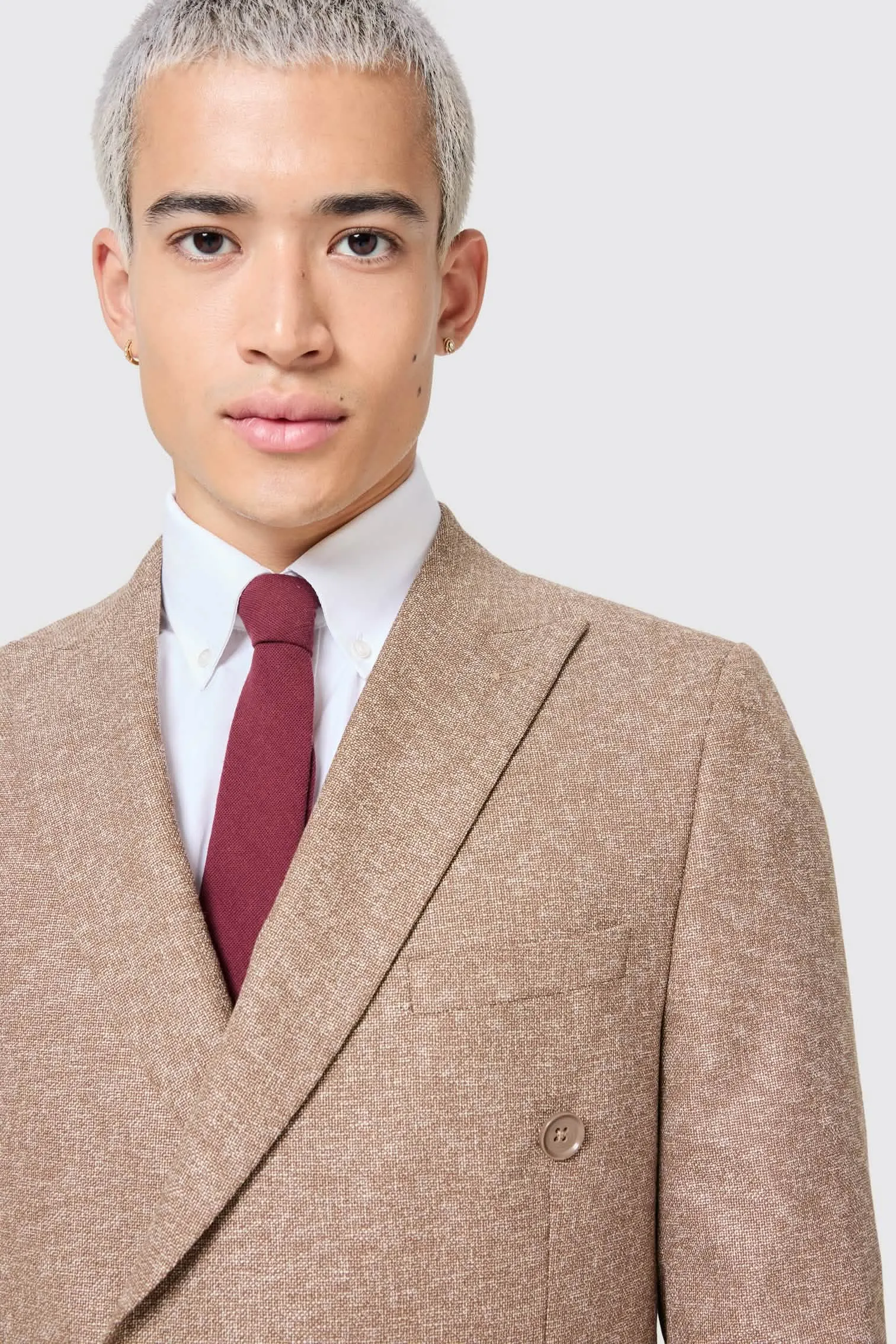 Goddard Slim Fit Brown Double Breasted Suit