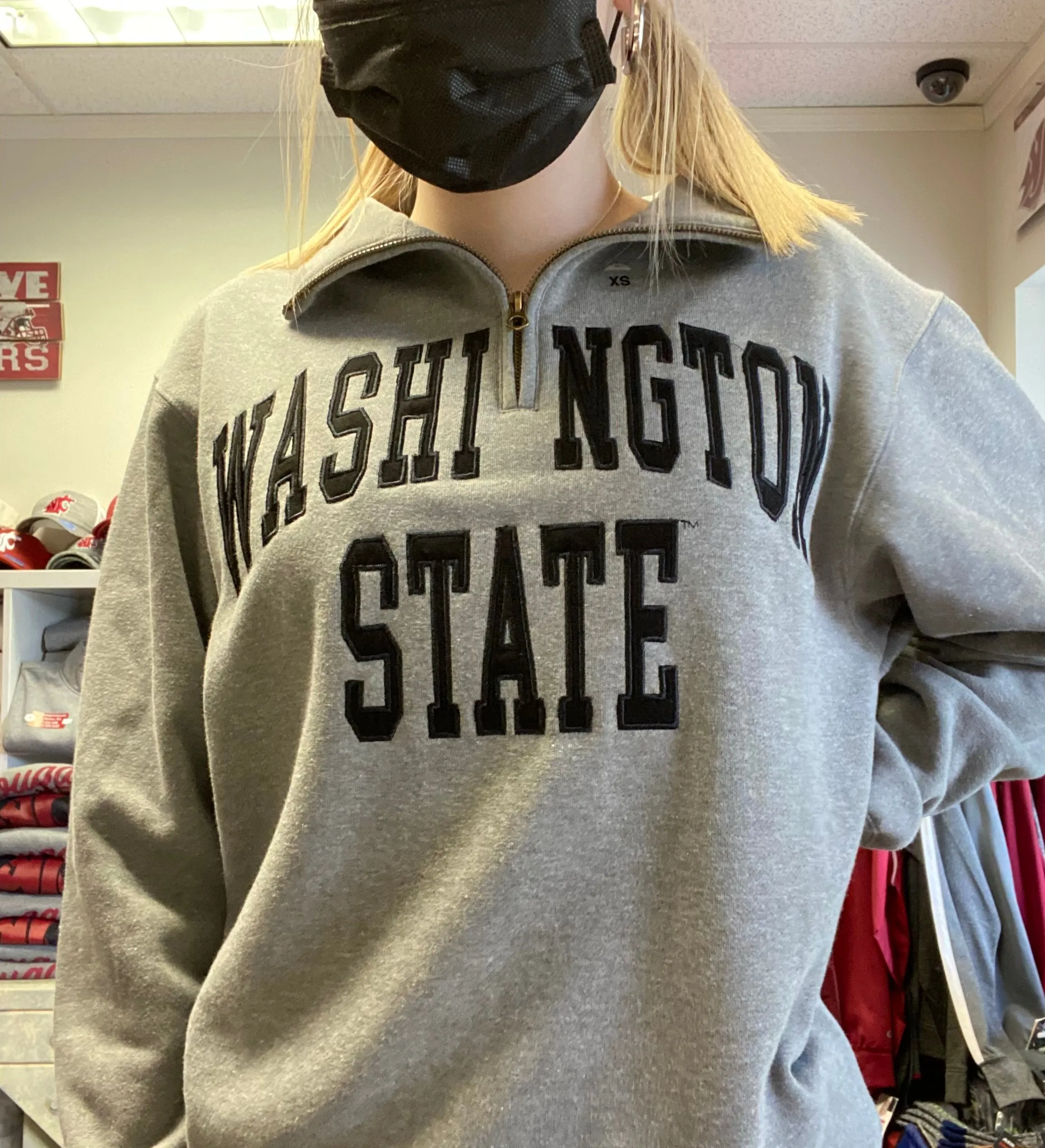 Gray Unisex Washington State 1/4 Zip-Up