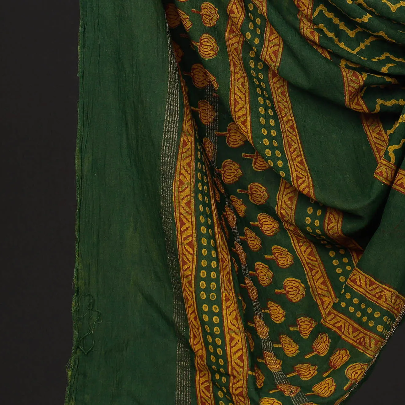 Green - 3pc Akola Block Printed Cotton Suit Material Set