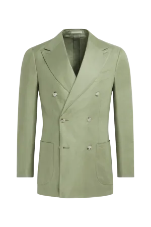 Green Wool Double Breasted 2-Piece Suit