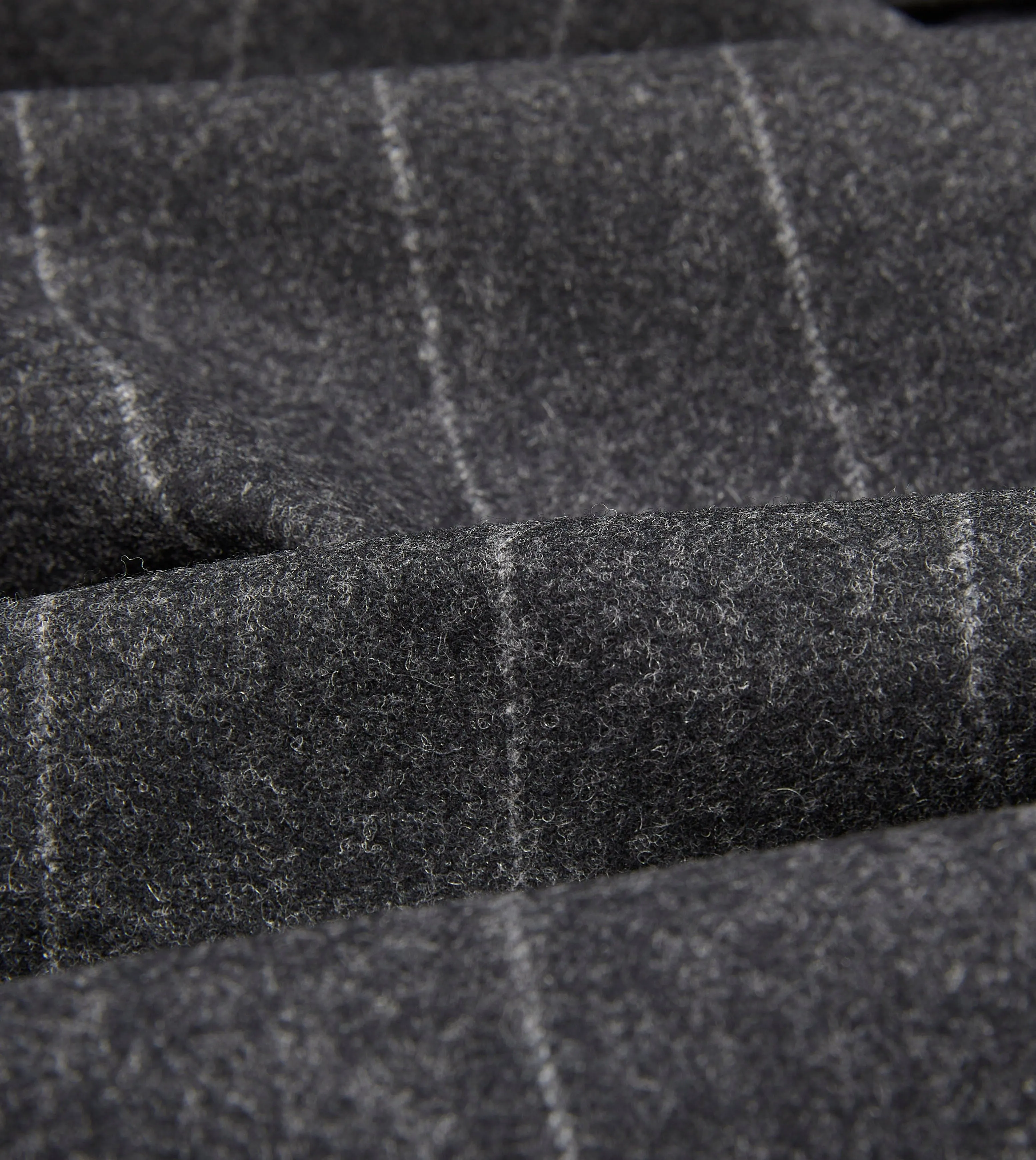 Grey Chalkstripe Wool Flannel Tailored Jacket