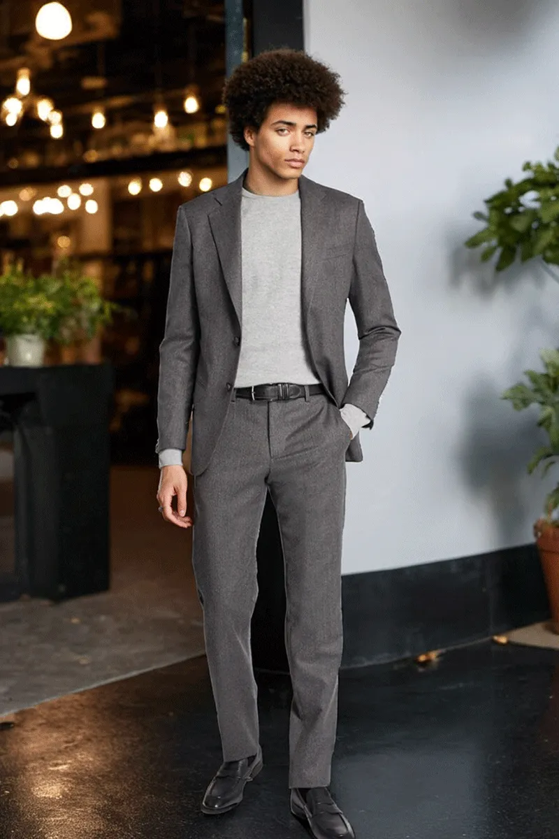 Grey Regular fit 2-Piece 2 Button Suit