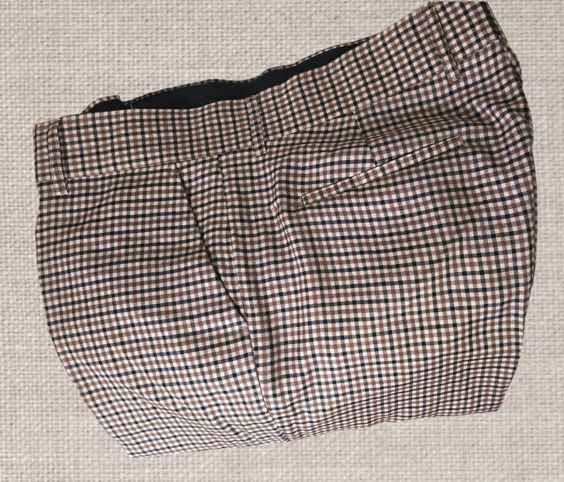 Harry Brown Men’s Brown Check Straight Leg Trousers UK 36R