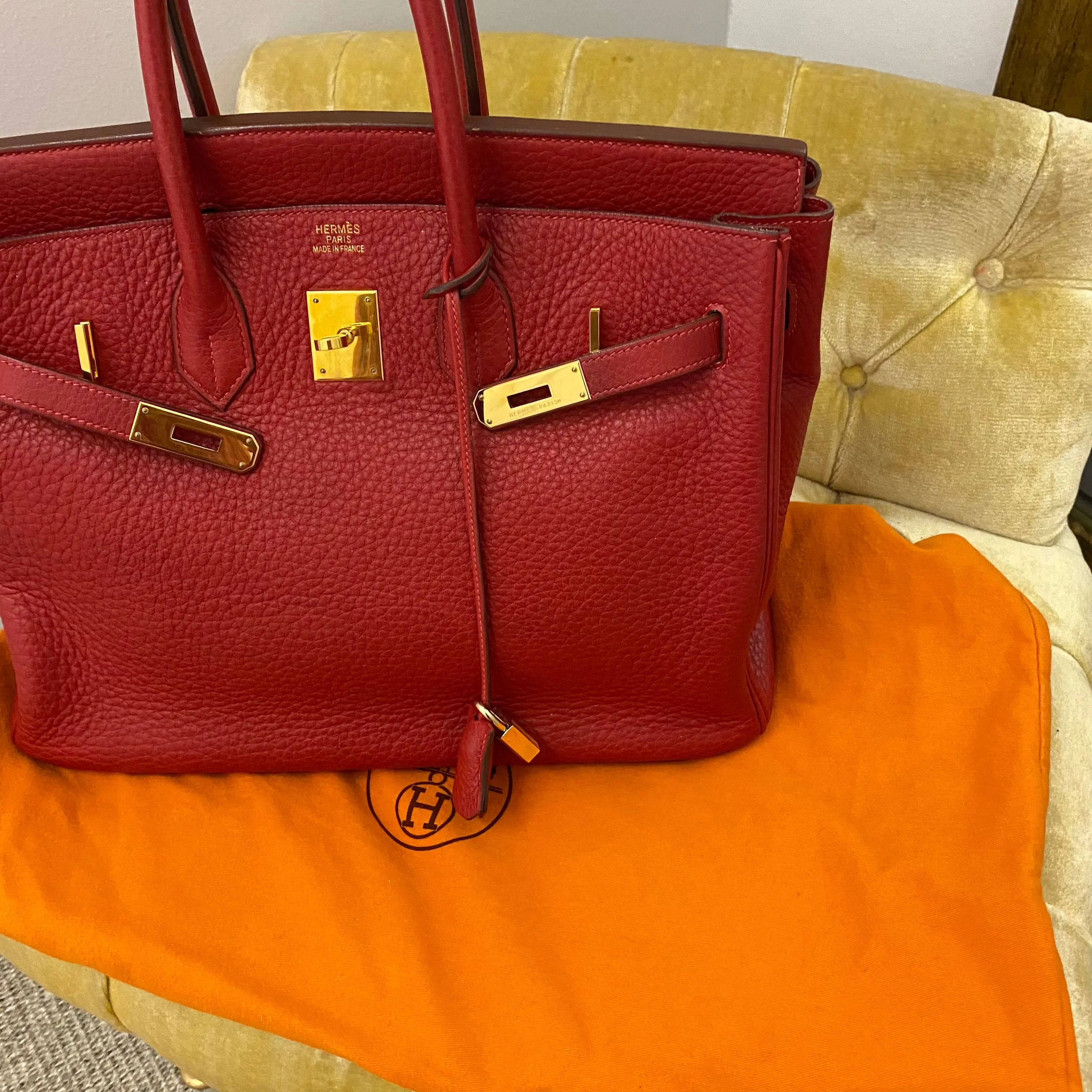 Hermès Red Togo Birkin 35