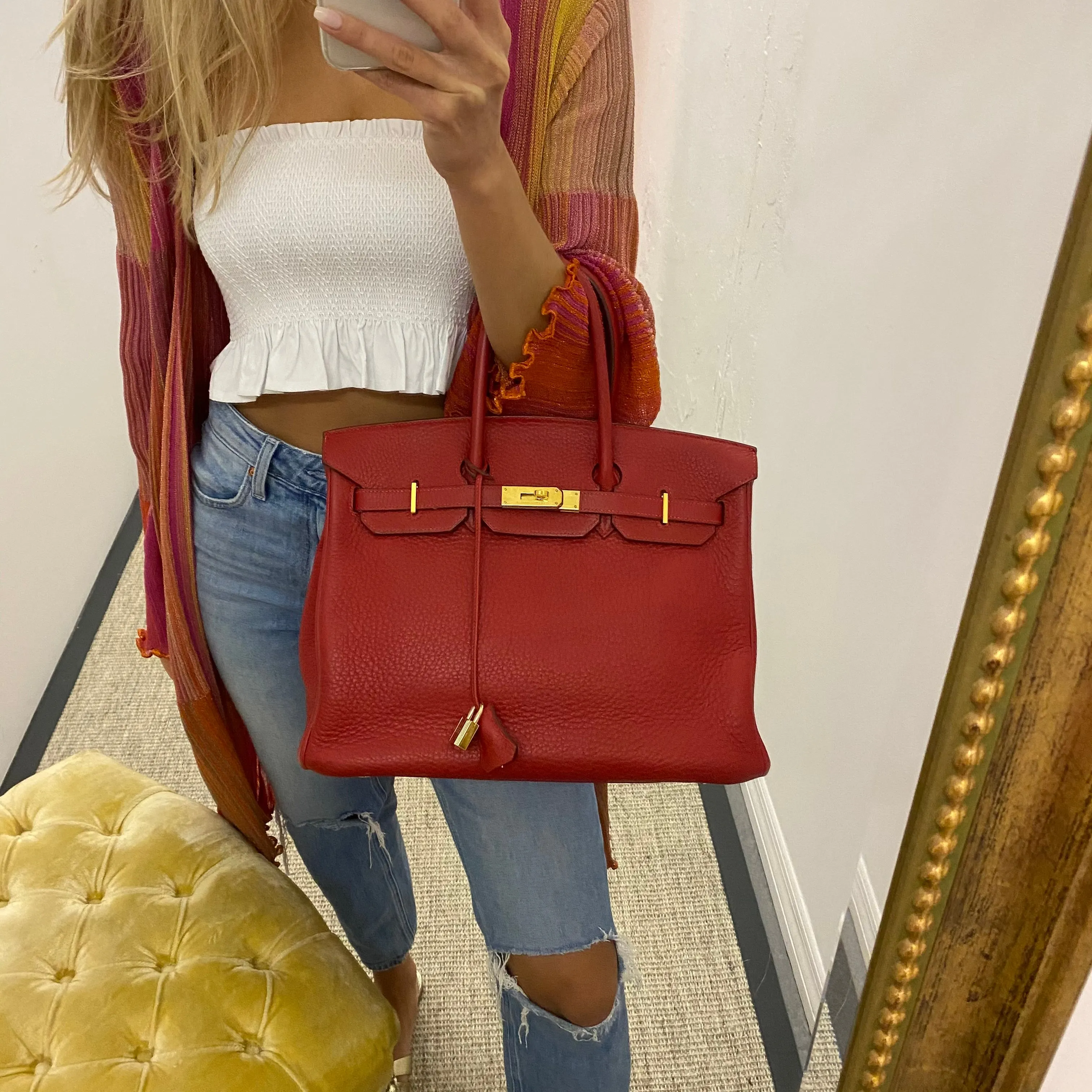 Hermès Red Togo Birkin 35