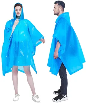 HLKZONE Rain Poncho, [Pack of 2] Portable EVA Raincoat with Hood Reusable Rain Coats Emergency Camping Survival Kits