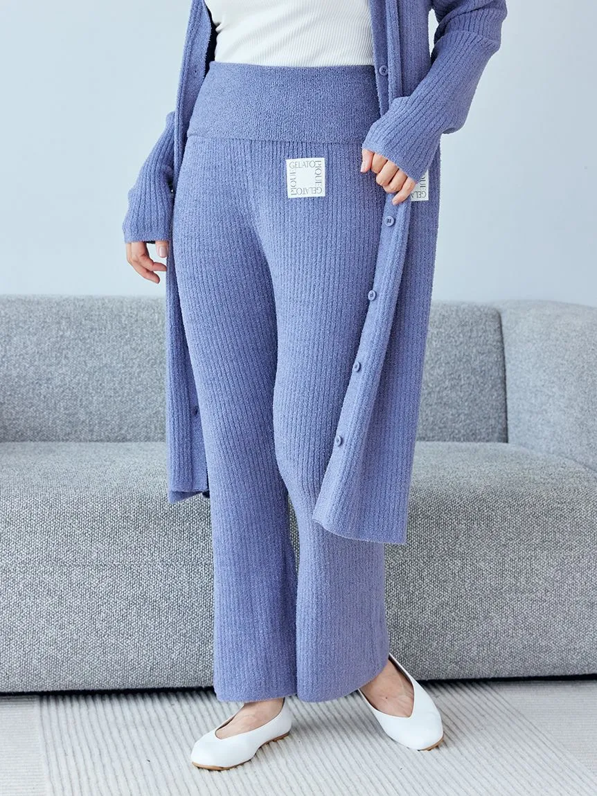 Hot Smoothie High-Waisted Ribbed Knit Lounge Pants