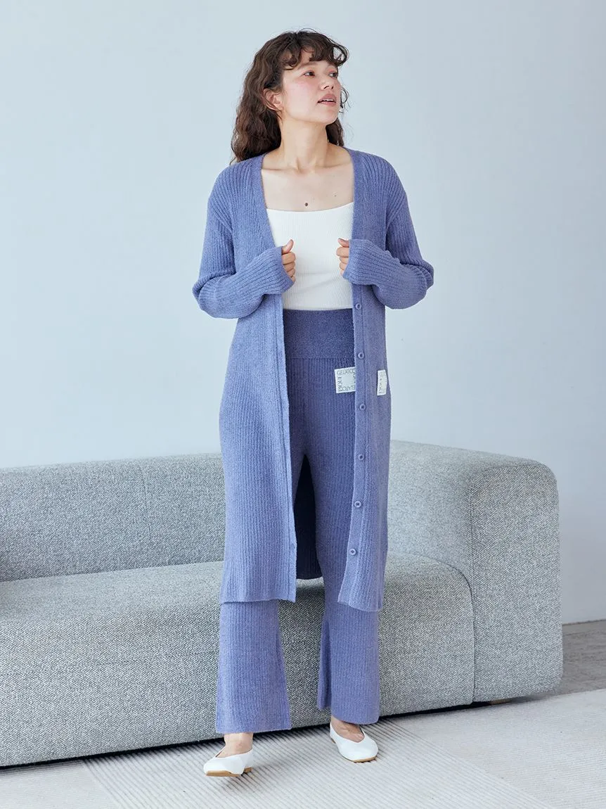 Hot Smoothie High-Waisted Ribbed Knit Lounge Pants