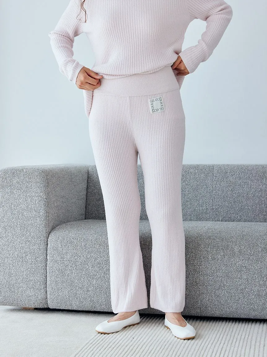 Hot Smoothie High-Waisted Ribbed Knit Lounge Pants