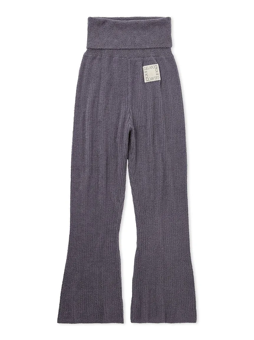 Hot Smoothie High-Waisted Ribbed Knit Lounge Pants