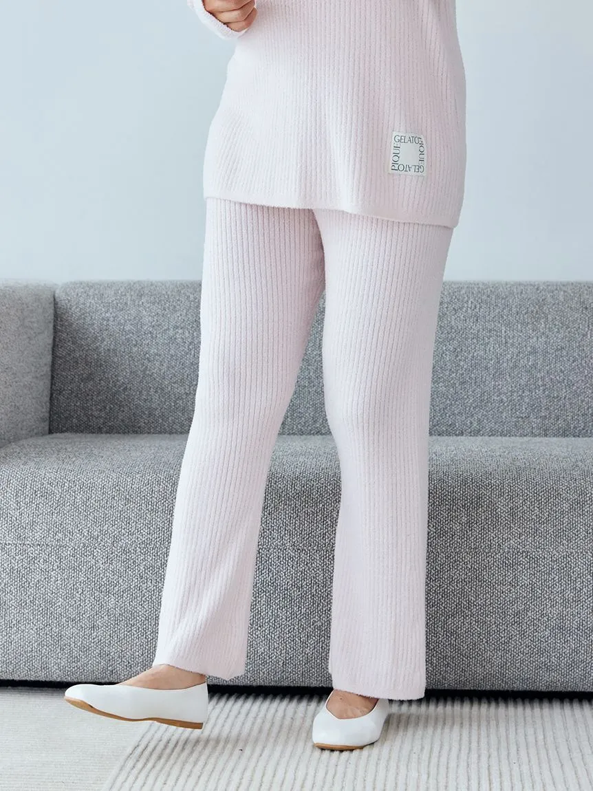 Hot Smoothie High-Waisted Ribbed Knit Lounge Pants