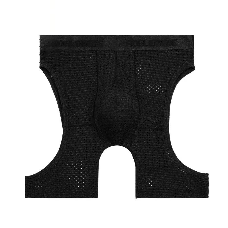 Ice Silk Cut-Out Sport Men's Box Brief