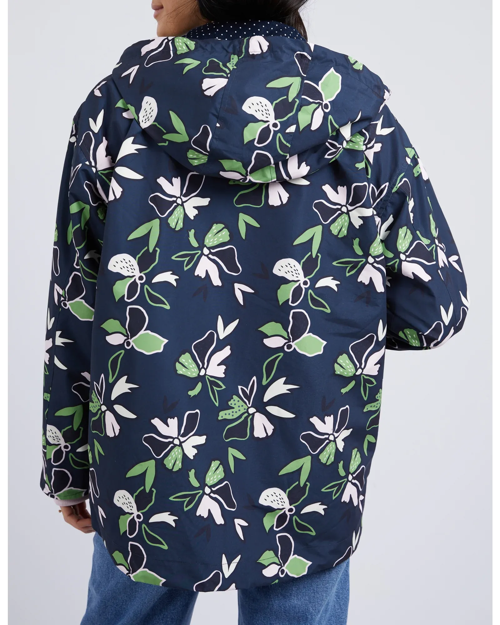 Idyll Floral Raincoat Navy