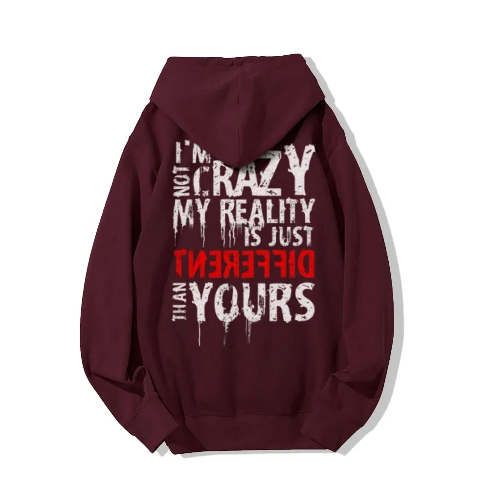 I'm Not Lazy Funny Letter Graphic Pullover With Kangaroo Pocket Hoodies