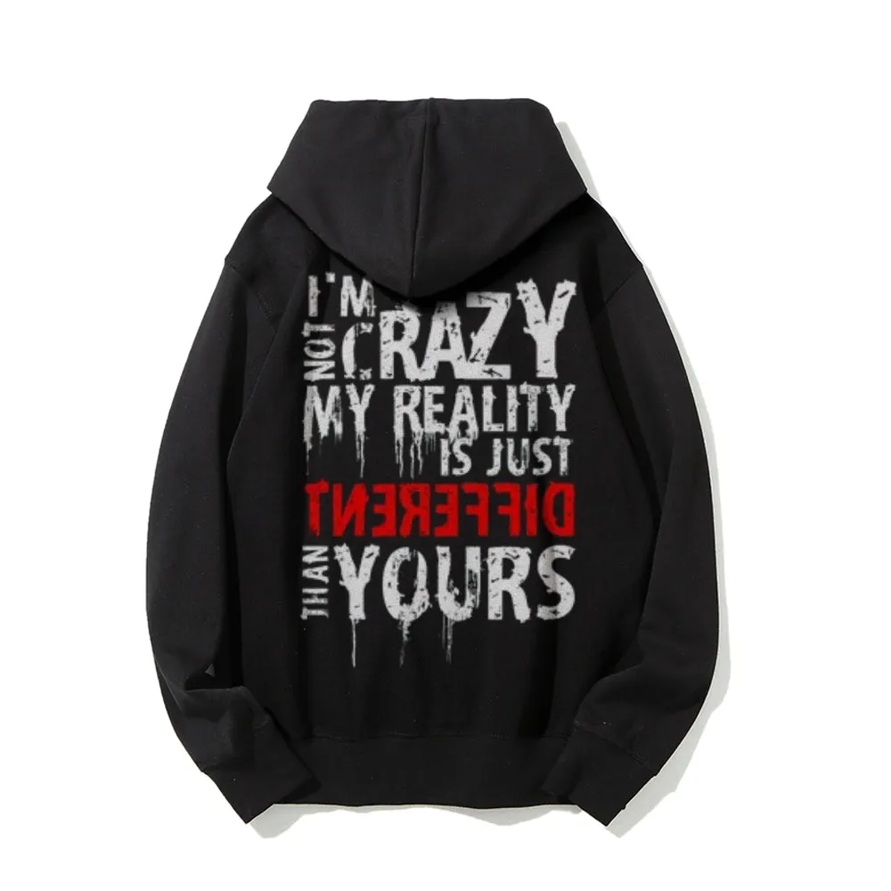 I'm Not Lazy Funny Letter Graphic Pullover With Kangaroo Pocket Hoodies