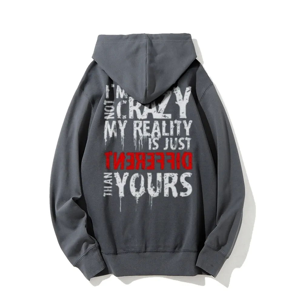 I'm Not Lazy Funny Letter Graphic Pullover With Kangaroo Pocket Hoodies