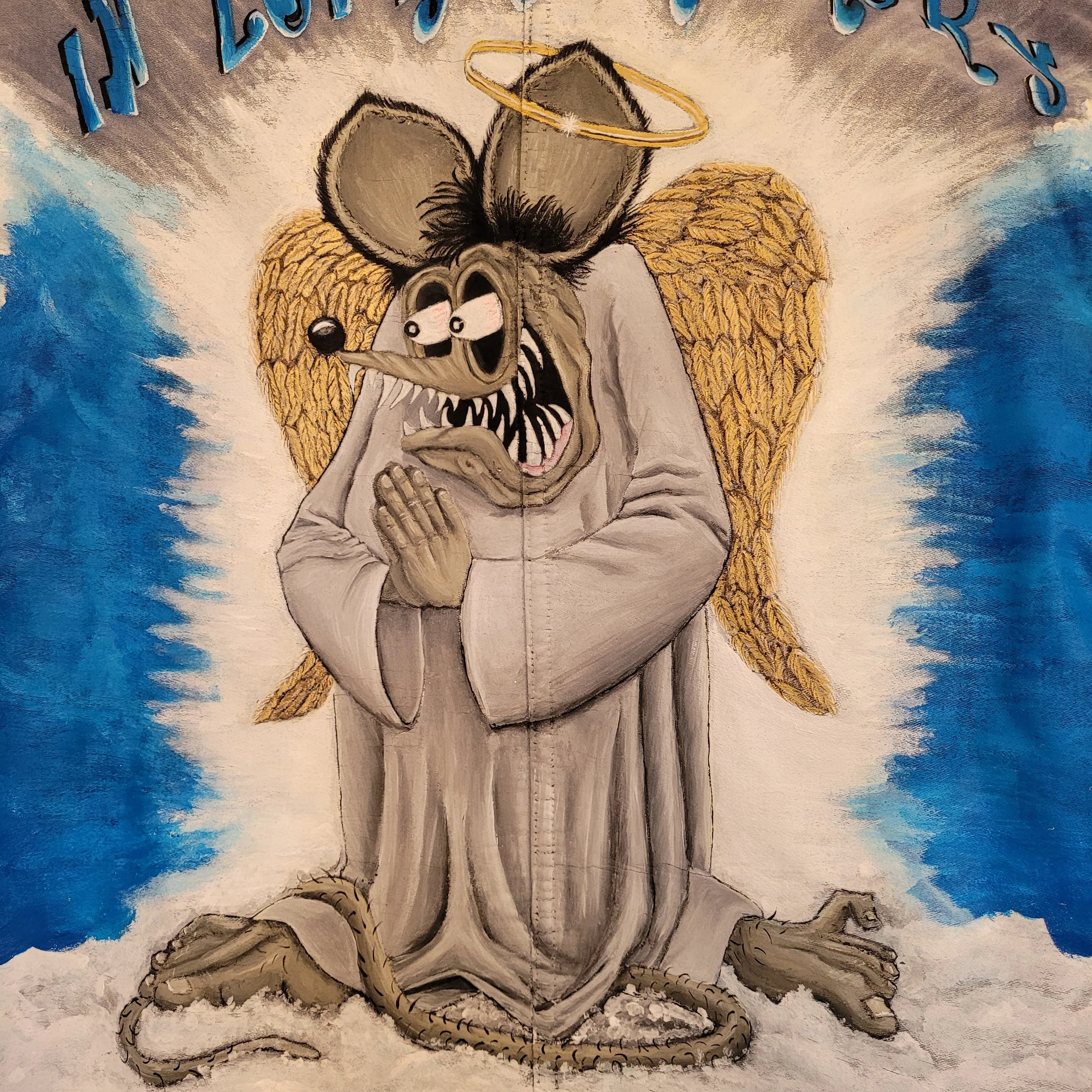 In loving memory of ED "Big Daddy" Roth handpainted french 50's moleskin jacket Rat Fink Angel