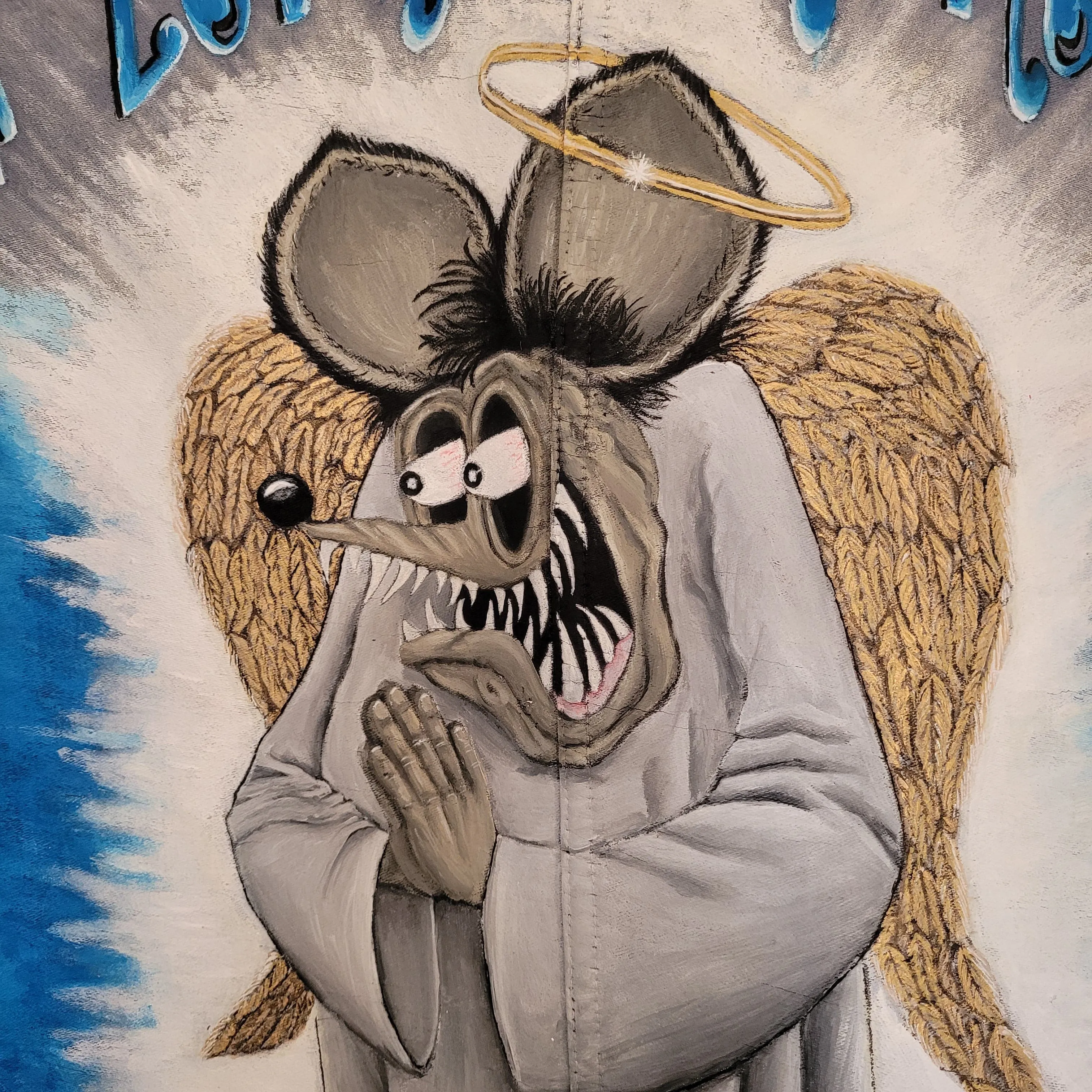 In loving memory of ED "Big Daddy" Roth handpainted french 50's moleskin jacket Rat Fink Angel