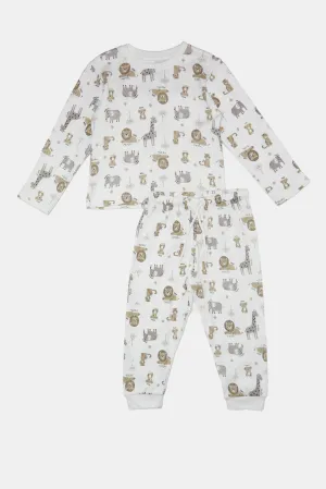 Infant Boys Cream Lion Printed Pyjama Set (2 Piece)